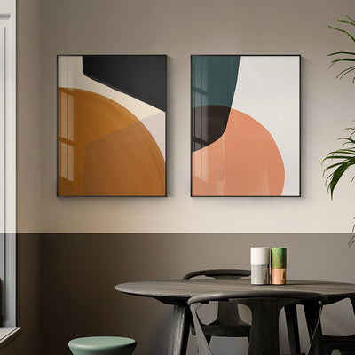 Abstract sofa with frame and background wall