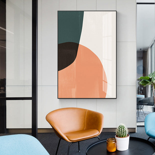 Abstract sofa with frame and background wall